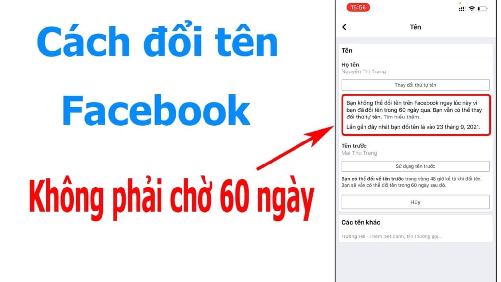 Đổi tên Facebook